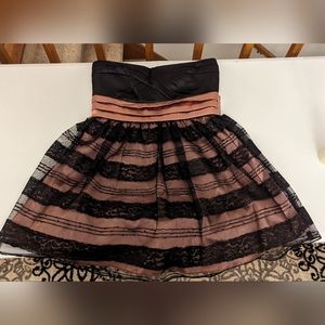 Trixxi Black and Pink Lace Formal Dress